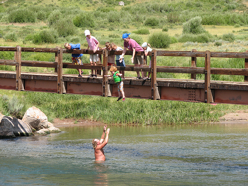 Fisher jumping off the GRL bridge