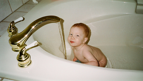 Fisher in the tub